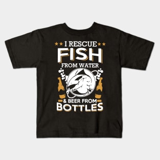 i rescue fish from water and beer from bottles Kids T-Shirt